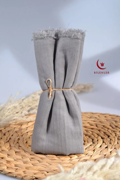 Bambu Kraş Şal Gri - Resim 4