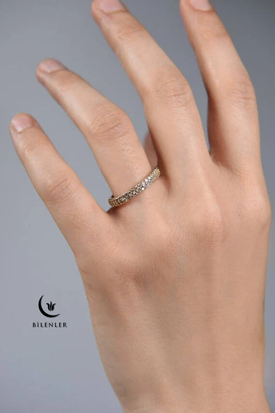 Kadın Taşlı Metal Yüzük Uzun Ömürlü, Şık Tasarım  (24’lü kutu)  Sarı ürün görseli