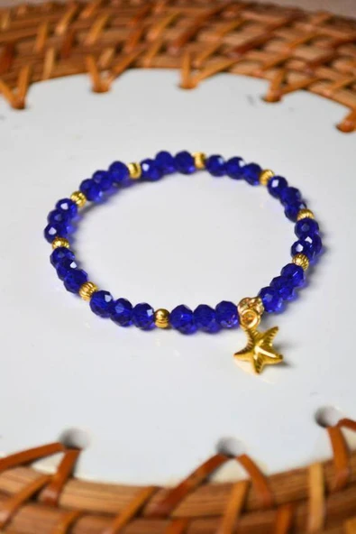 Işıltılı Boncuklu ve Charm Detaylı Bileklik Lacivert – Zarif, Şık ve Farklı Desenlerle Tasarlanmış Özel Aksesuar - Resim 3
