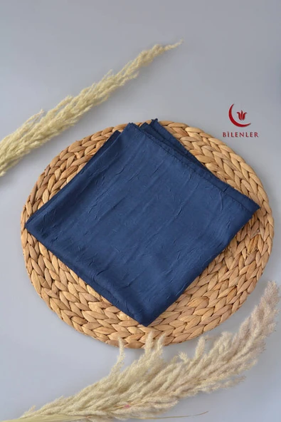 Bambu Kraş Eşarp Lacivert - Dört Mevsim- Yumuşak Dokulu - Resim 3