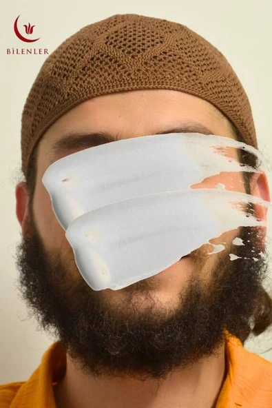 Erkek Örme Takke Kahverengi  Hac ve Umre İçin İdeal Nefes Alabilir Standart Beden Takke - 1