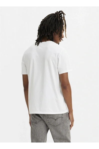 Bisiklet Yaka Regular Fit Beyaz Erkek %100 Pamuk T-shirt A2823-0189 - 3
