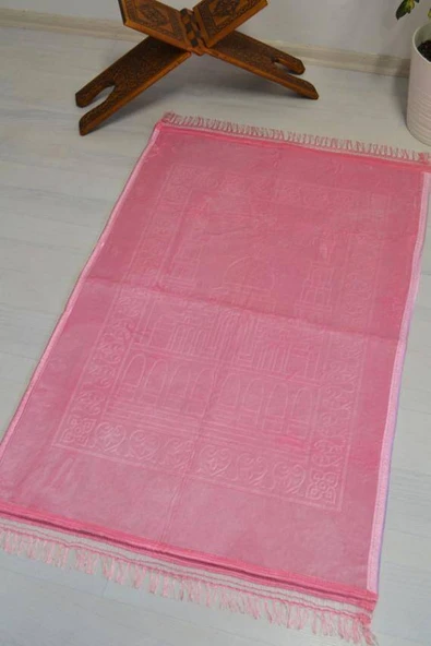 Peluş Seccade Pembe - 80x120 cm - Ekstra Konforlu - Yumuşak ve Geniş Ölçülü - Resim 4