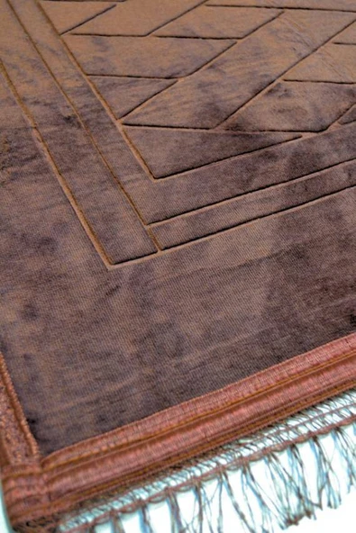 Peluş Seccade Kahverengi - 80x120 cm - Ekstra Konforlu - Yumuşak ve Geniş Ölçülü - Resim 2