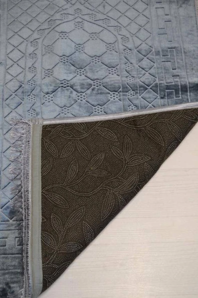 Peluş Seccade Gri - 80x120 cm - Ekstra Konforlu - Yumuşak ve Geniş Ölçülü - Resim 3