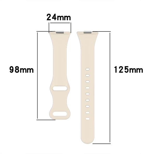 Huawei Watch Fit3 Fit 4 Fit 4 Pro İle Uyumlu İnce Ve Zarif Tasarım Silikon Kordon Kayış  Starlight - Resim 6