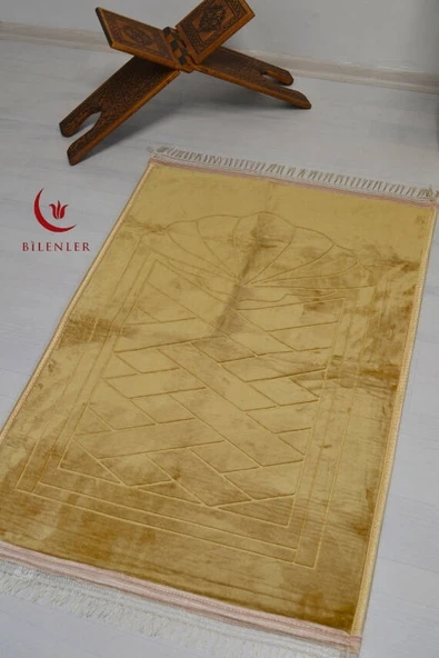 Peluş Seccade Sarı - 80x120 cm - Ekstra Konforlu - Yumuşak ve Geniş Ölçülü - 4