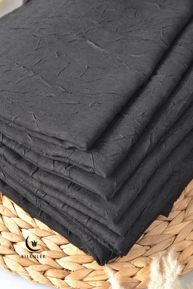 Bambu Kraş Eşarp Siyah - Dört Mevsim- Yumuşak Dokulu - Resim 4