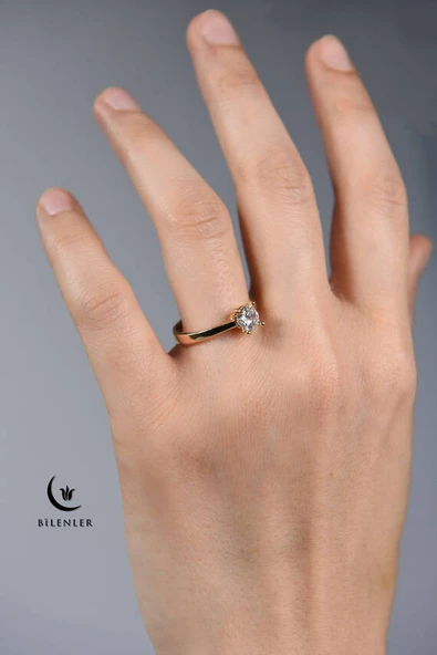 Kadın Taşlı Metal Yüzük Uzun Ömürlü, Şık Tasarım  (24’lü kutu) Gold ürün görseli