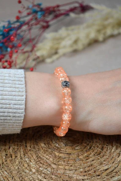 Bileklik Canlı Renkli Cam Boncuk Turuncu 3 Adet – Her Bileğe Uyumlu, Şık ve Zarif Aksesuar ürün görseli