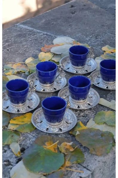 Lacivert Renkli 6 Kişilik Zemzem Takımı Kahve Fincan Takımı ürün görseli