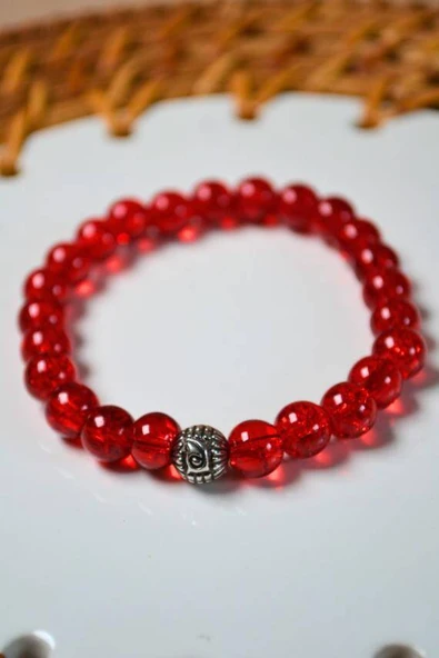 Bileklik Canlı Renkli Cam Boncuk Kırmızı 3 Adet – Her Bileğe Uyumlu, Şık ve Zarif Aksesuar - Resim 3