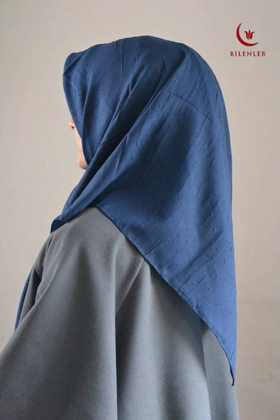 Bambu Kraş Eşarp Lacivert - Dört Mevsim- Yumuşak Dokulu - Resim 2