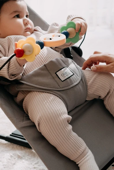 OHYO Oyuncaklı Premium Cotton Bebekler Için Üç Kademeli Kolay Taşınabilir Sallanan Ana Kucağı -gri - 8