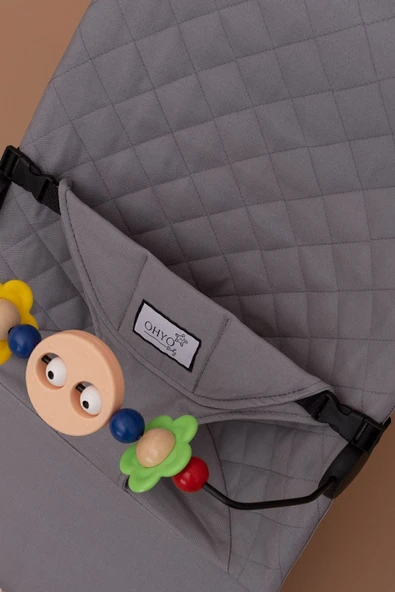 OHYO Oyuncaklı Premium Cotton Bebekler Için Üç Kademeli Kolay Taşınabilir Sallanan Ana Kucağı -gri - 3