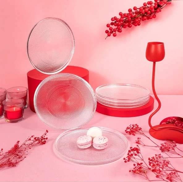 Fecra Loren 6 Parça Servis Seti 21 cm Natürel