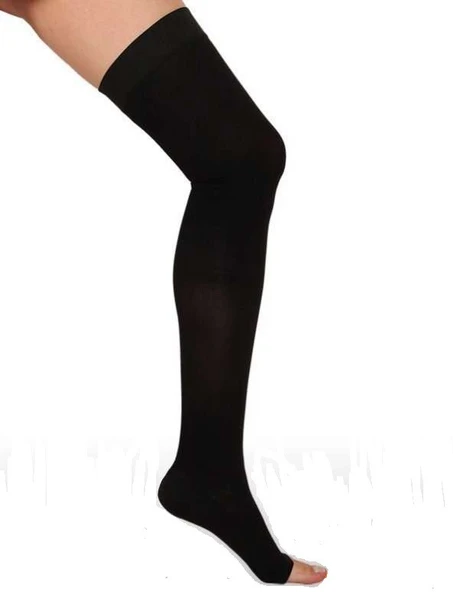 VARİMED, DİZ ÜSTÜ, HAFİF BASINÇ (CCL1), AÇIK BURUN, SİYAH, VARİS ÇORABI, ürün görseli 1