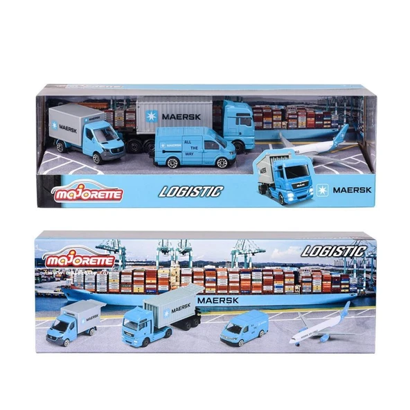 Nessiworld 212057290 Majorette MAERSK Lojistik Arabaları 4 Parça -Simba - 4