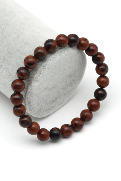 Mahogany Obsidyen Doğal Taş Bileklik 8 mm Küre Kesim ürün görseli