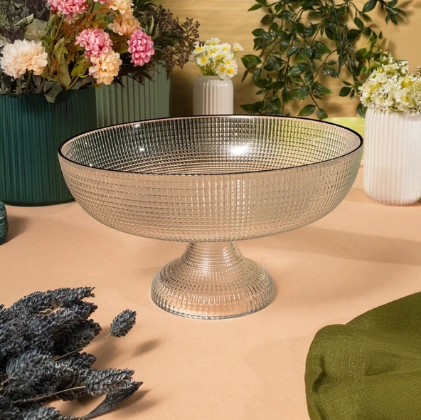 Fecra Loren Ayaklı Kase Siyah Fileli - 3