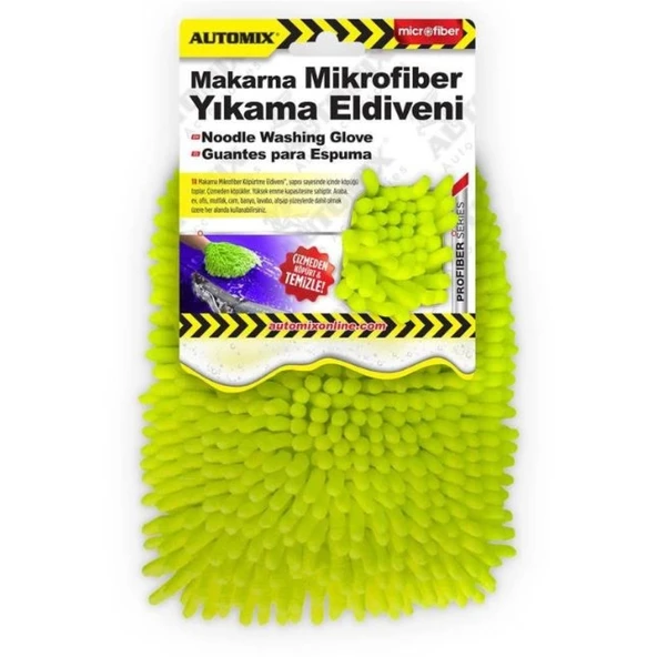 AUTOMİX Makarna Mikrofiber Yıkama Eldiveni