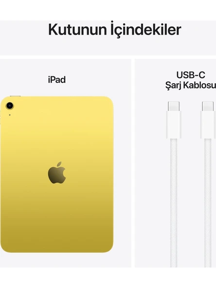 Apple iPad A16 11" 128GB Wi-Fi Tablet Sarı MD4D4TU/A - 2