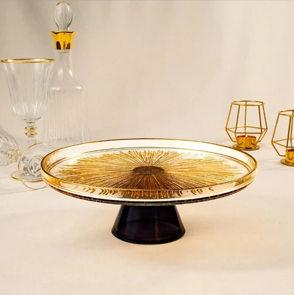 Fecra Mystic Ayaklı Kek Sunum Tabağı 28 Cm - 2