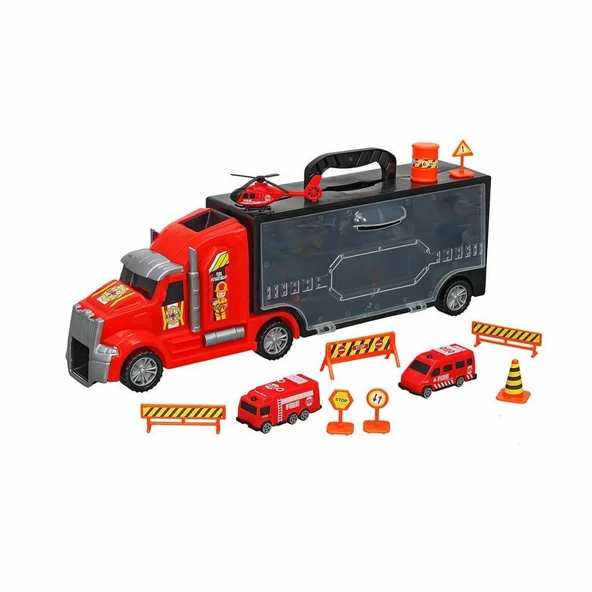 Nessiworld ERN-875 Heroes Toys Çantalı İtfaiye Taşıyıcı Tır Seti - Eren Oyuncak - 5