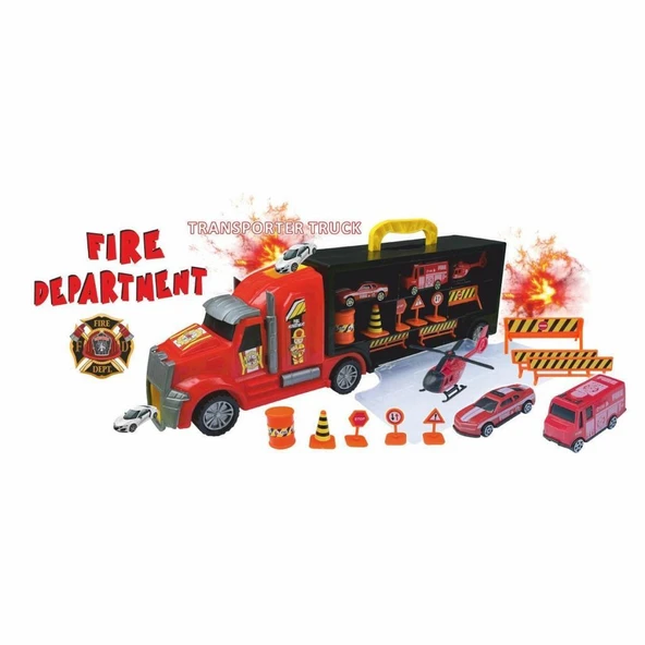 Nessiworld ERN-875 Heroes Toys Çantalı İtfaiye Taşıyıcı Tır Seti - Eren Oyuncak - 3