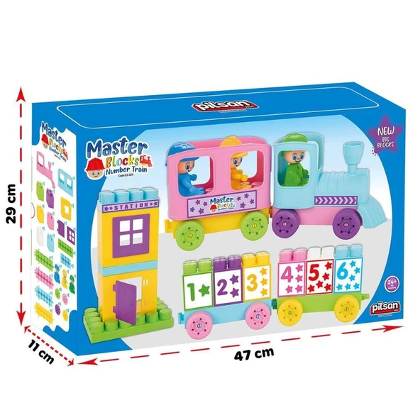 Nessiworld 03 605 Master Blok Rakamlı Tren -Pilsan Oyuncak - 5