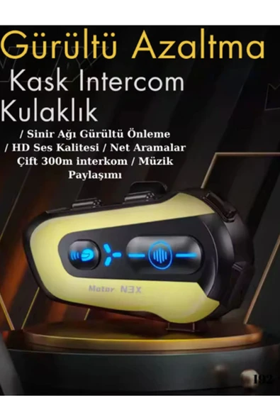 N3x Rgb Işıklı Intercom 3 Kişi Bağlantılı 1000mah Motosiklet Bluetooth Kulaklık Seti - 4