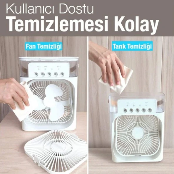 Periboia Su Hazneli Şarjlı Masa Vantilatörü - 3