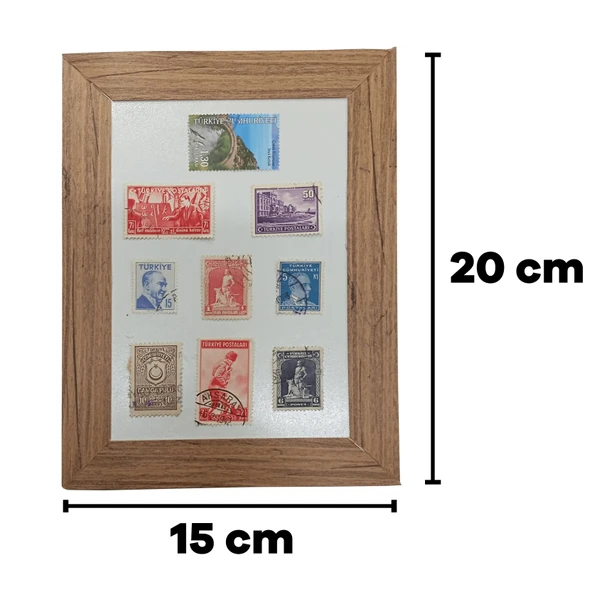 Dekoratif Çerçeveli Nostaljik Pul Koleksiyonu (4 Adet Tablo) - 2