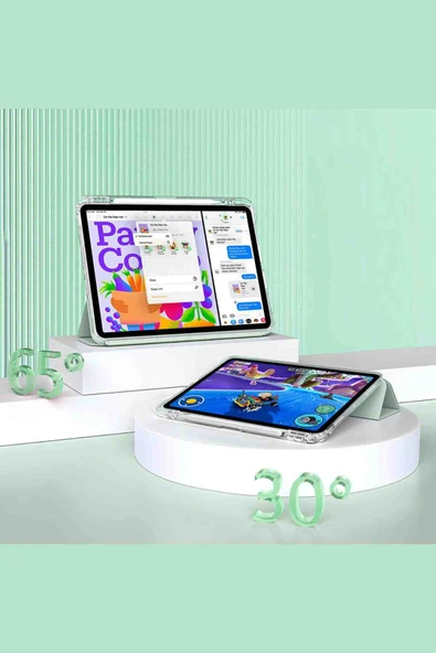 iPad Pro 13 2024 Uyumlu Airbagli Manyetik Ayrılabilen Fuchsia Sliding Tablet Kılıfı - Resim 8