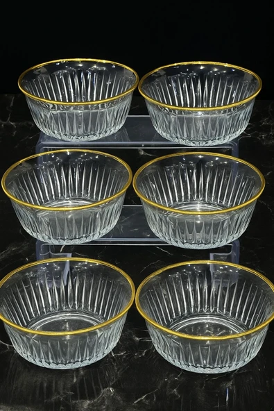 Çerezlik Kase Altın Yaldızlı 330 cc ağız çapı 125 mm 6 Adet - 2