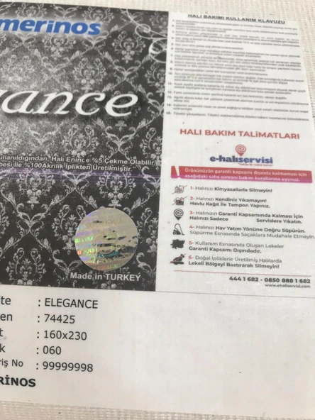 Merinos Halı Elegance 74425 060 Serisi Akrilik Salon Oturma Yatak Odası Halısı - Resim 8