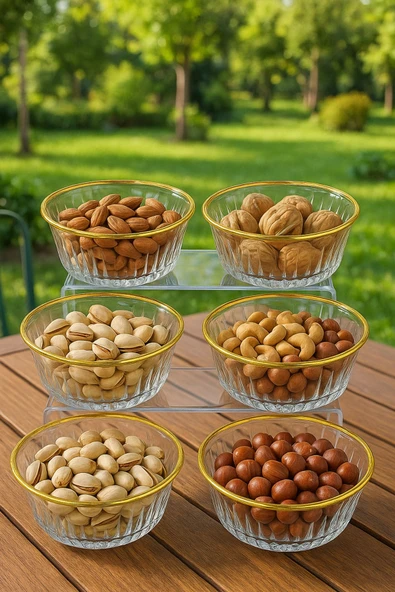 Çerezlik Kase Altın Yaldızlı 330 cc ağız çapı 125 mm 6 Adet