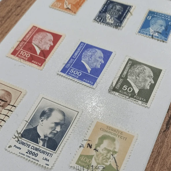 Dekoratif Çerçeveli Nostaljik Pul Koleksiyonu (4 Adet Tablo) - 3