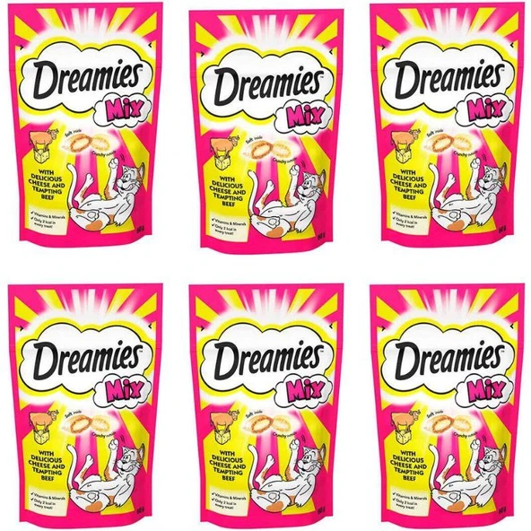 Dreamies Mix Sığır Etli Ve Peynirli Kedi Ödülü 60 gr X 6 Adet