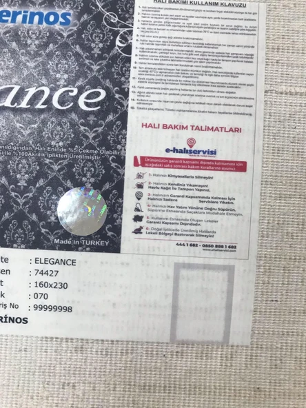 Merinos Halı Elegance 74427 070 Serisi Akrilik Salon Oturma Yatak Odası Halısı - 8