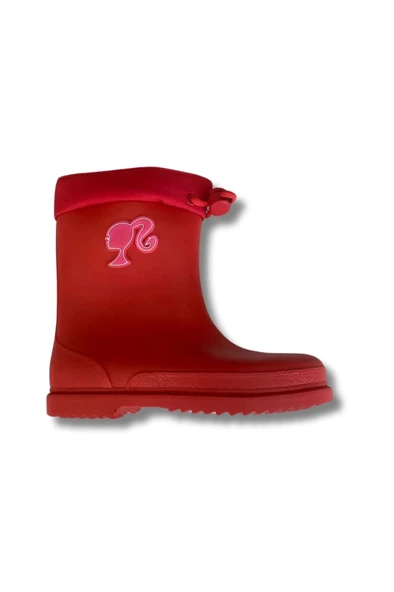 Konçlu Kız Çocuk Yağmur Çizmesi 26-35 Kırmızı - 4