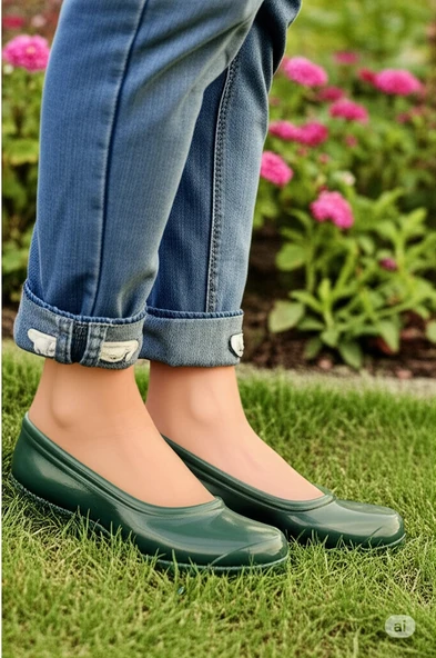 Zenne Renkli Çıplak Bahçe ve Tarım Kadın Ayakkabısı 35-41 Yeşil
