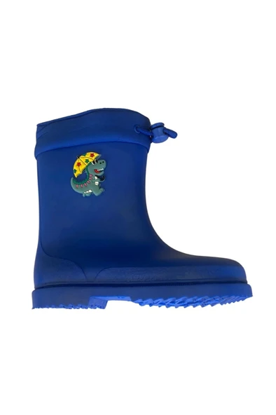 Konçlu Erkek Çocuk Yağmur Çizmesi 26-35 Mavi - 3