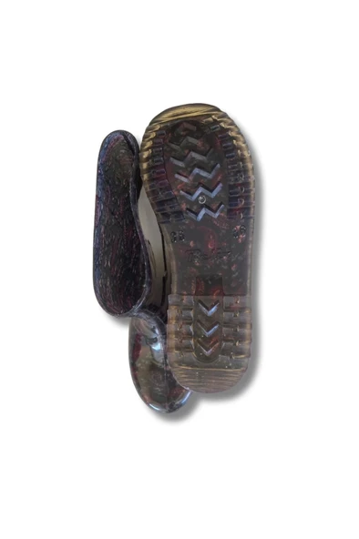 Bahçe ve Yağmur Çiçekli Kadın Çizmesi 36-40 Mürdüm - Resim 5