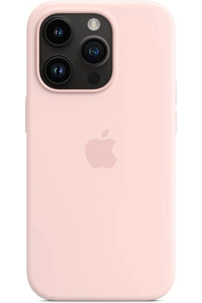 Apple iPhone 14 Pro için MagSafe özellikli Silikon Kılıf - Puslu Pembe Outlet - 4