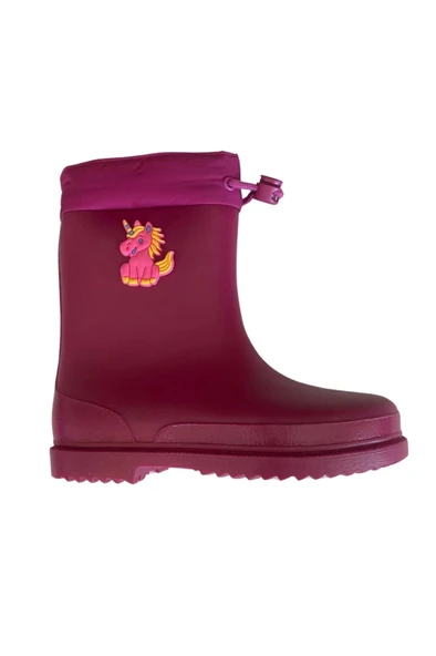 Konçlu Kız Çocuk Yağmur Çizmesi 26-35 Fuşya - 4