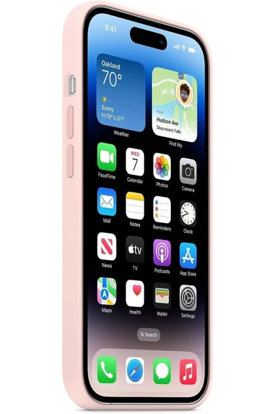 Apple iPhone 14 Pro için MagSafe özellikli Silikon Kılıf - Puslu Pembe ​​​​​​​Outlet - 6