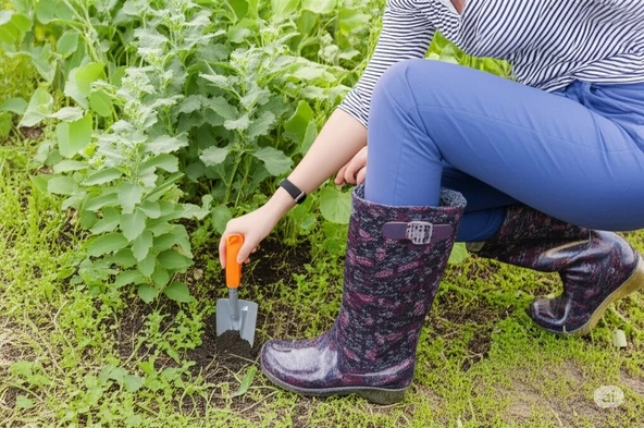 Bahçe ve Yağmur Çiçekli Kadın Çizmesi 36-40 Mürdüm ürün görseli