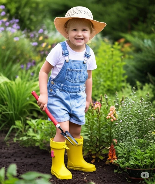 Konçlu Kız Çocuk Yağmur Çizmesi 26-35 Sarı ürün görseli