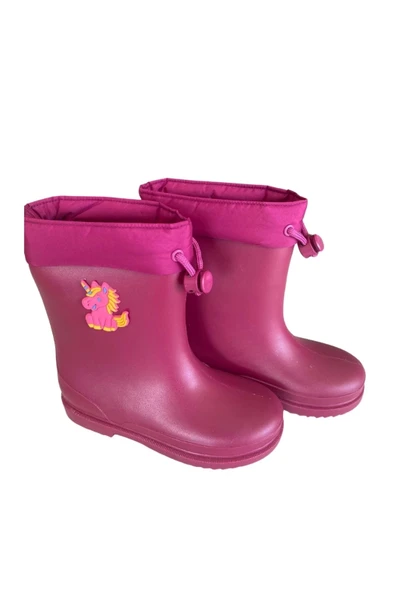 Konçlu Kız Çocuk Yağmur Çizmesi 26-35 Fuşya - 3